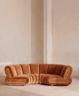 Noelle Modular Curved Sofa - Four Seater - Velvet - Antique Rose - Listing Image