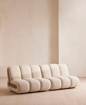 Noelle Modular Sofa - Four Seater - Boucle - Natural - Hover Image