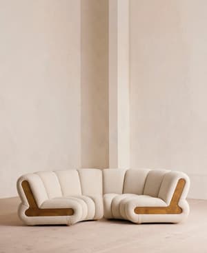 Noelle Modular Curved Sofa - Four Seater - Boucle Natural - Listing Image