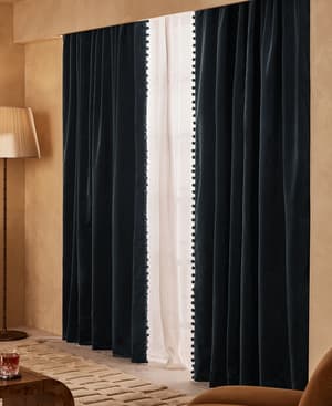 Margeaux Velvet Curtains - Pair - Grey Blue - Listing Image