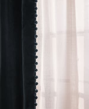 Margeaux Velvet Curtains - Pair - Grey Blue - Hover Image
