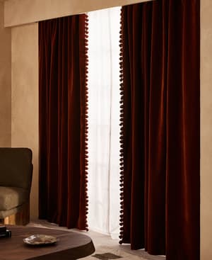 Margeaux Velvet Curtains - Pair - Rust - Listing Image