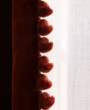 Margeaux Velvet Curtains - Pair - Rust - Hover Image