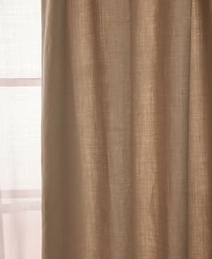 Vinnie Linen Curtains - Bisque - Width 263cm Length 228cm - Hover Image