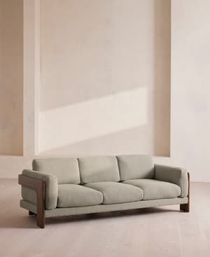 Marcia Three Seater Sofa - Textured Wool Boucle - Pistachio - Listing Image