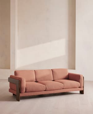 Marcia Three Seater Sofa - Textured Wool Boucle - Coral - US - Listing Image