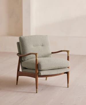 Theodore Armchair - Textured Wool Boucle - Pistachio - Listing Image