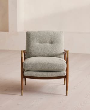 Theodore Armchair - Textured Wool Boucle - Pistachio - Hover Image