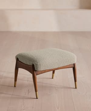 Theodore Footstool - Textured Wool Boucle - Pistachio - Listing Image