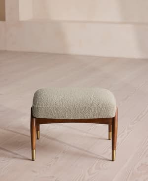 Theodore Footstool - Textured Wool Boucle - Pistachio - US - Hover Image
