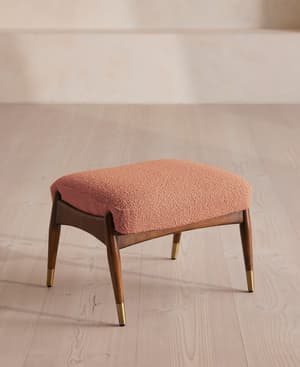 Theodore Footstool - Textured Wool Boucle - Coral - US - Listing Image