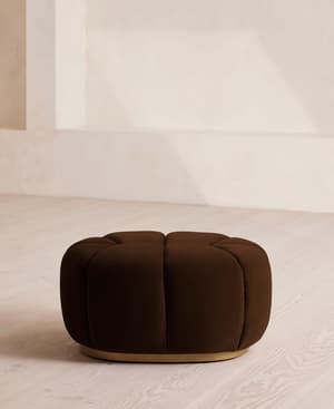 Garret Footstool - Velvet - Chocolate - Listing Image