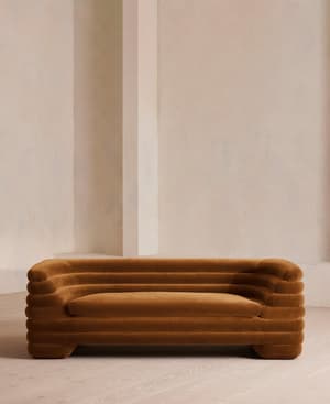 Laura Three Seater Sofa - Velvet - Mustard - Listing Image