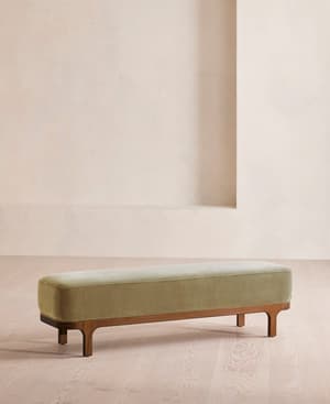 Belsa Bench - Velvet - Lichen - Listing Image
