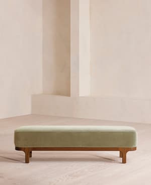 Belsa Bench - Velvet - Lichen - Hover Image