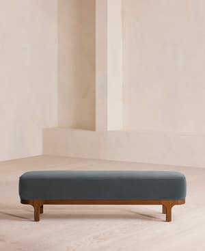 Belsa Bench - Velvet - Grey Blue - Hover Image