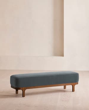 Belsa Bench - Velvet - Grey Blue - US - Listing Image
