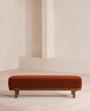 Belsa Bench - Velvet - Rust - US - Hover Image