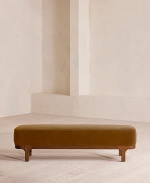 Belsa Bench - Velvet - Mustard - US - Hover Image
