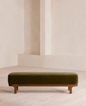 Belsa Bench - Velvet - Olive - US - Hover Image