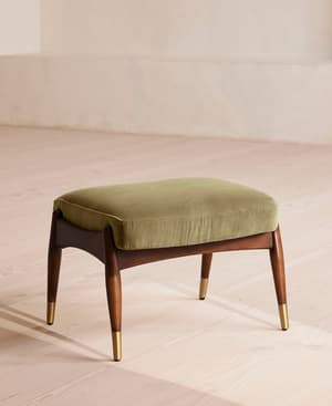 Theodore Footstool - Velvet - Lichen - US - Hover Image
