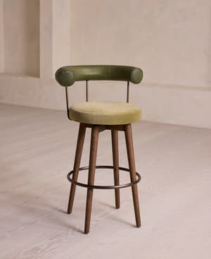 Calvert Barstool - Leather & Velvet US - Listing Image
