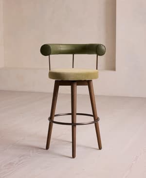 Calvert Barstool - Leather & Velvet US - Hover Image