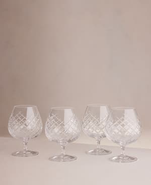 Barwell Cut Crystal Brandy Glass - Set of Four - Hover Image