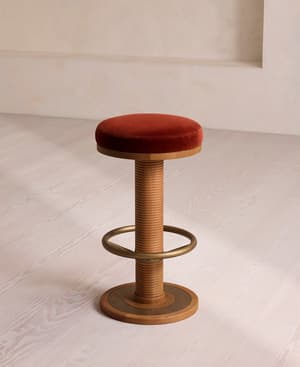 Bryden Counter Stool - Velvet - Rust - Hover Image