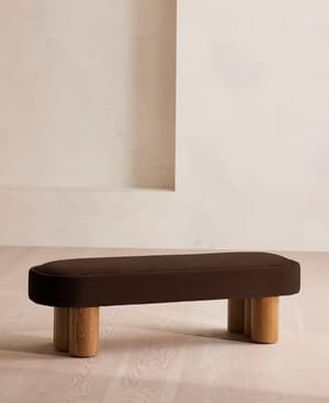 Nieve Bench - Velvet - Chocolate - Listing Image