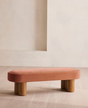 Nieve Bench - Velvet - Antique Rose - US - Hover Image