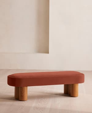 Nieve Bench - Velvet - Rust - Listing Image