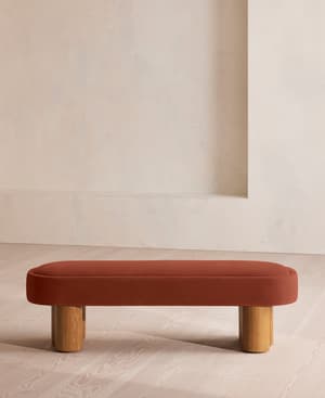 Nieve Bench - Velvet - Rust - US - Hover Image