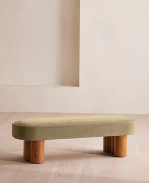 Nieve Bench - Velvet - Lichen - Listing Image