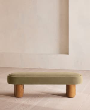 Nieve Bench - Velvet - Lichen - Hover Image