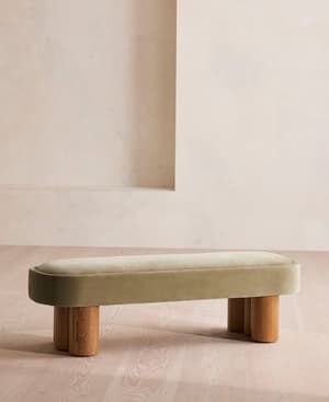 Nieve Bench - Velvet - Lichen - US - Hover Image