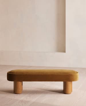 Nieve Bench - Velvet - Mustard - Hover Image