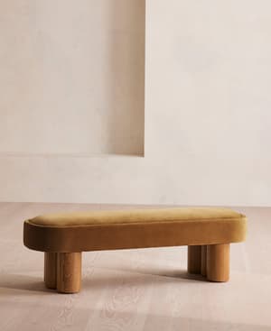 Nieve Bench - Velvet - Mustard - US - Listing Image