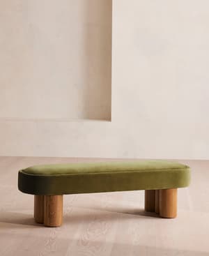 Nieve Bench - Velvet - Olive - Listing Image
