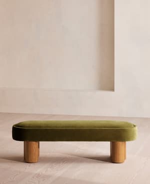 Nieve Bench - Velvet - Olive - US - Hover Image