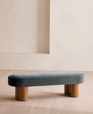 Nieve Bench - Velvet - Grey Blue - US - Listing Image