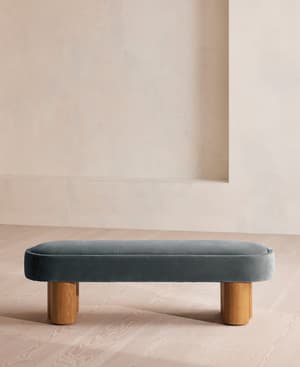 Nieve Bench - Velvet - Grey Blue - US - Hover Image