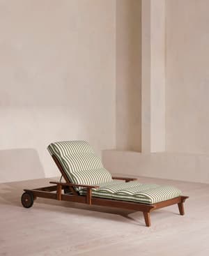 Ardingly Outdoor Chaise Lounger - Babington House Stripe - Hover Image