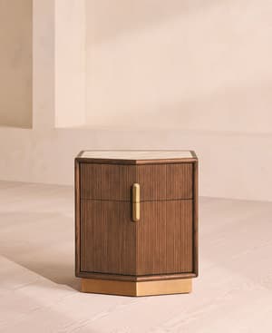 Silvio Bedside Table - Royal Diana Marble - Hover Image