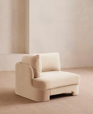 Odell Left Arm Module - Velvet - Porcelain - Hover Image