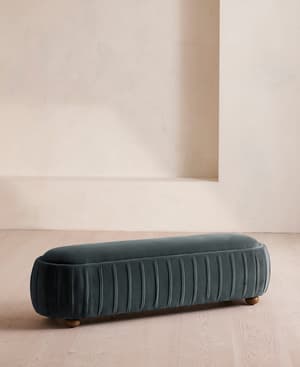 Vivienne Bench - Velvet - Grey Blue - Listing Image