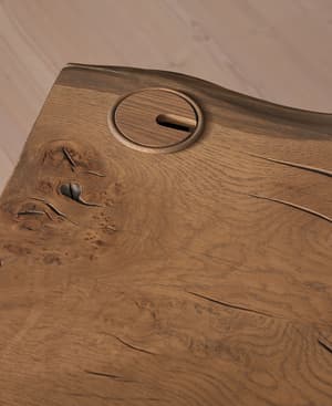 Calne Desk - Aged Oak - Grommet - Left - 140cm - Hover Image