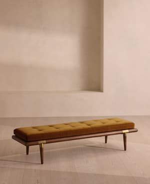 Theodore Bench - Mustard Velvet - US - Listing Image