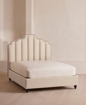 Gerrard Bed - Double - Linen - Bisque - Listing Image