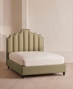 Gerrard Bed - Double - Linen - Sage - Listing Image